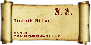 Michnik Milán névjegykártya