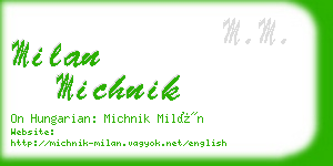 milan michnik business card